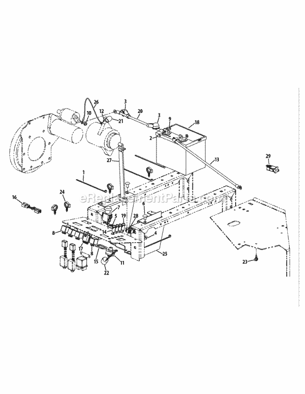 Electrical Diagram and Parts List for S6032-D 53AY8DU6050 Cub Cadet Sprayer